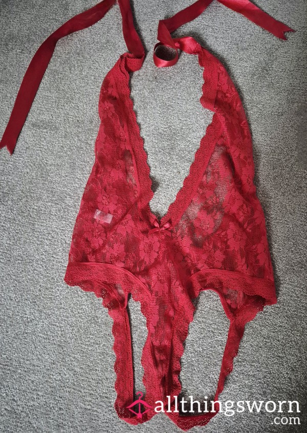 Red Crotchless Bodysuit