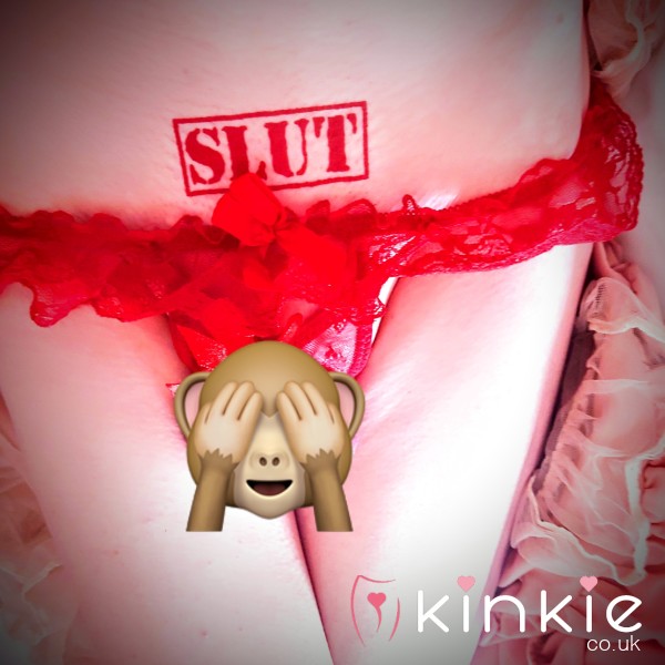 Red Crotchless Frilly G-string