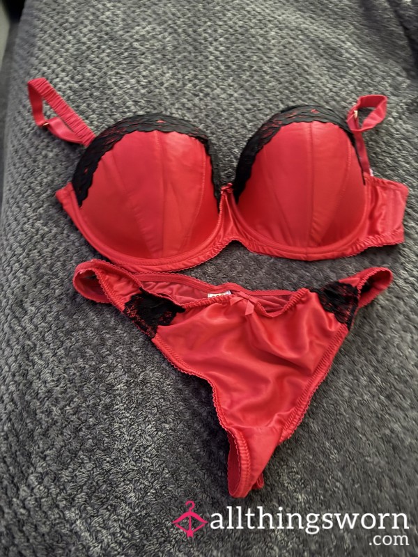 Red Bra & Thong Set
