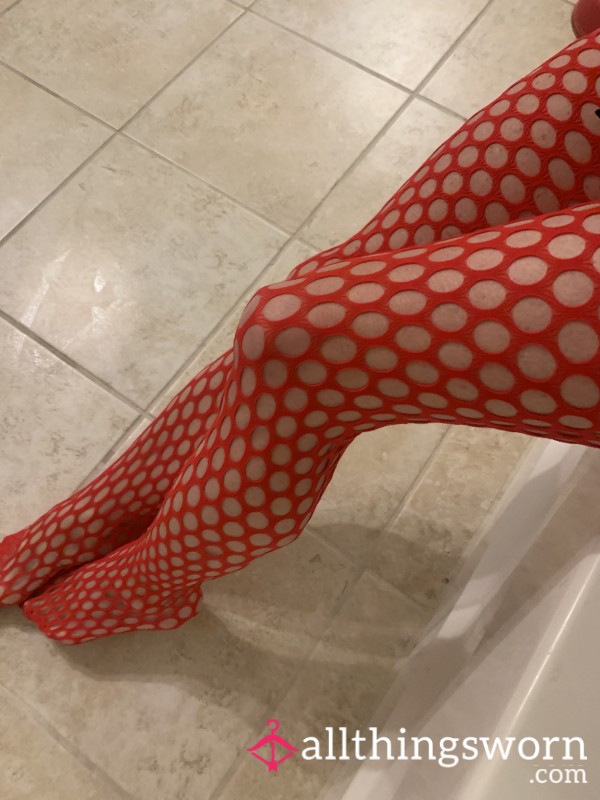 Red Fishnet Large Holes