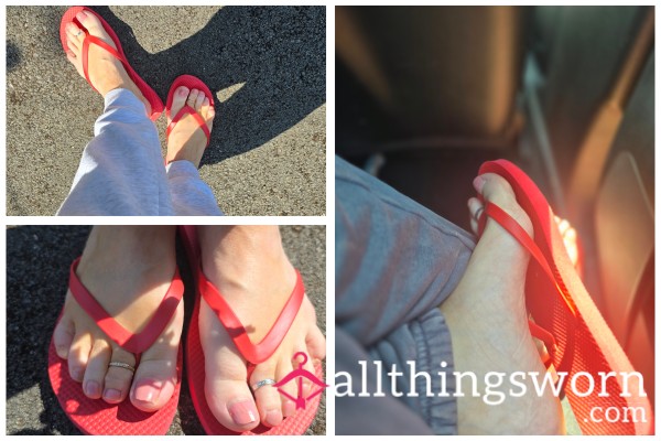 Red Flip Flops