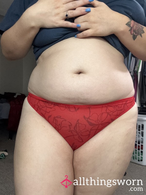 Red Flower Thong