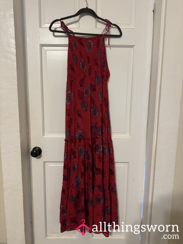 Red Flowy Flower Dress