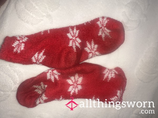 Red Fluffy Socks
