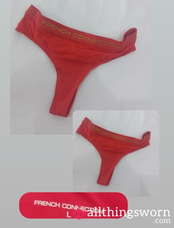 Red French Connection Thong. Size L