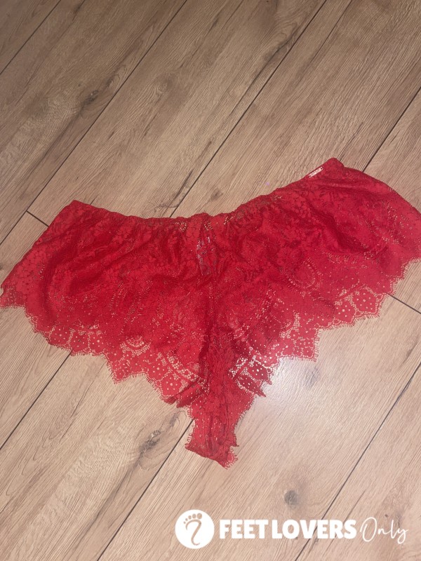 Red French Knickers Worn For 8hrs In This Hot Heat