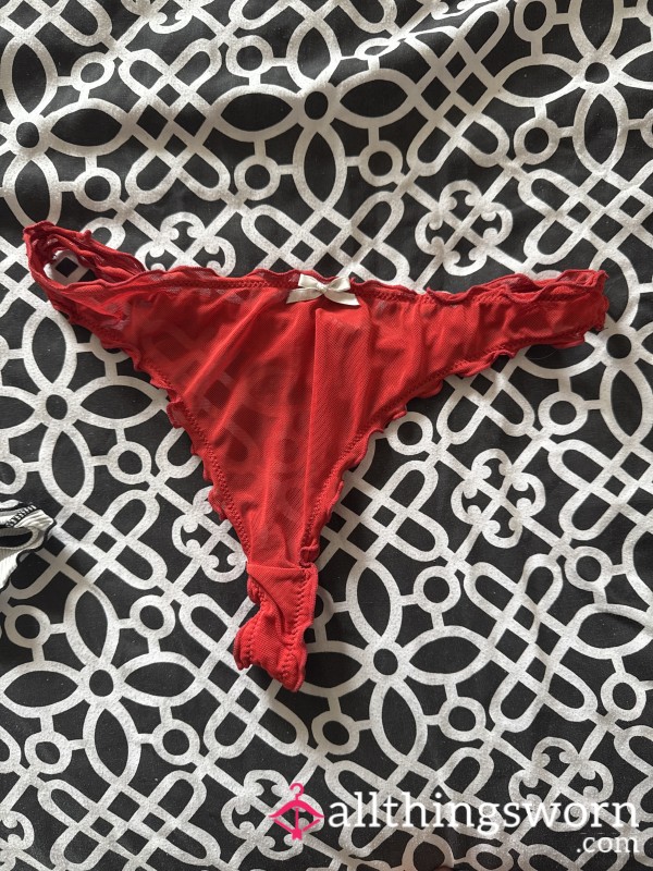 Red Frilly Thongs
