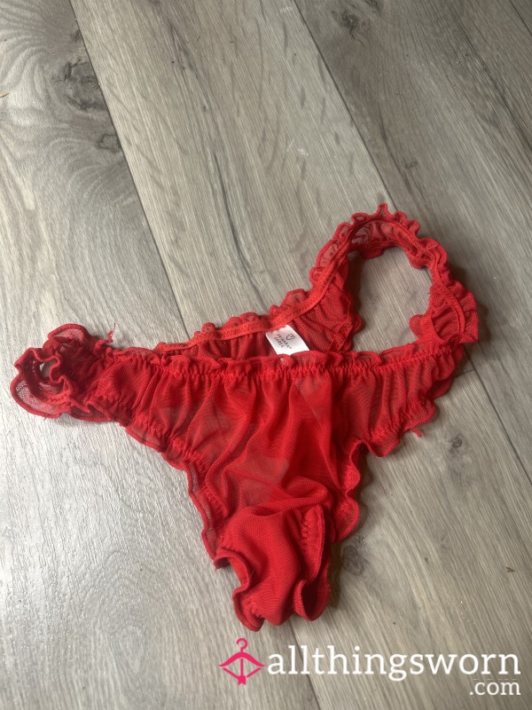 Red Frilly Thongs