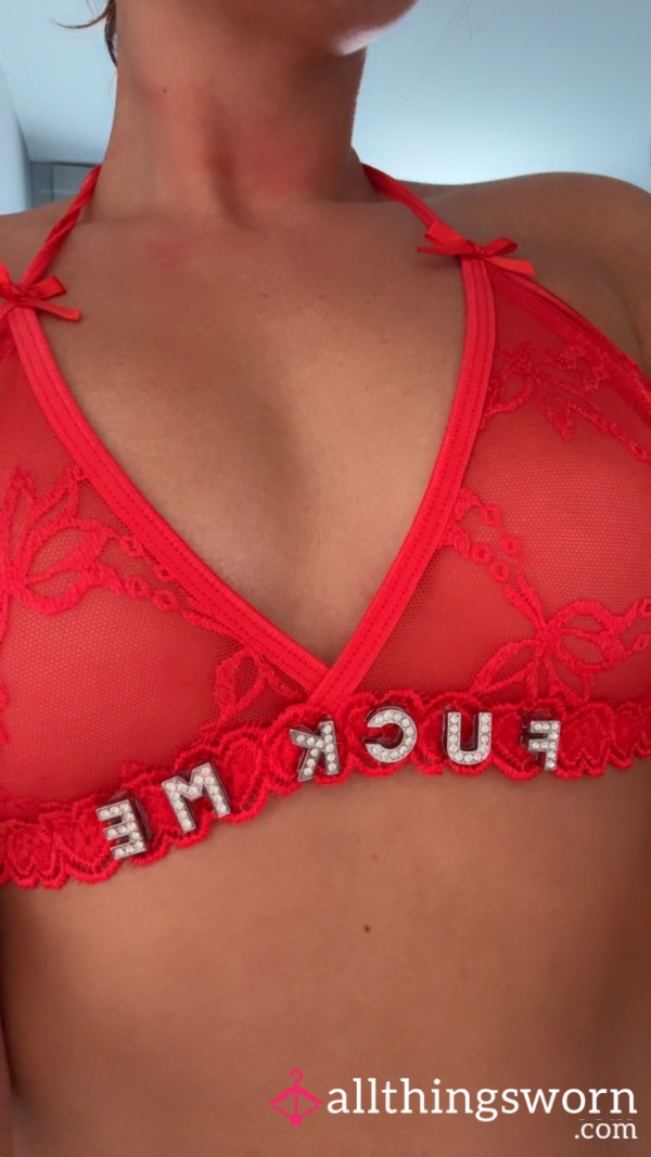 Red ‘f**k Me’ Bralette
