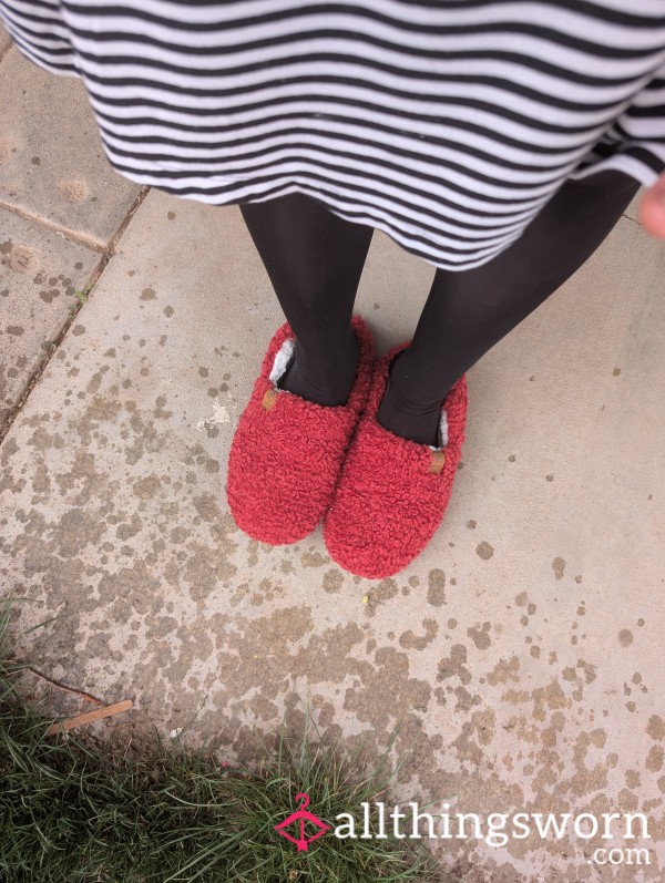 Red Fuzzy Slippers
