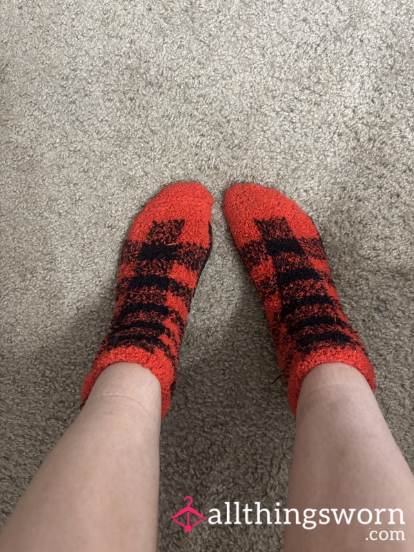 Red Fuzzy Socks