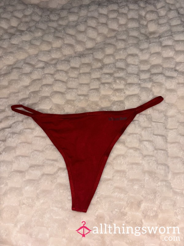 Red G-string With Pompoms