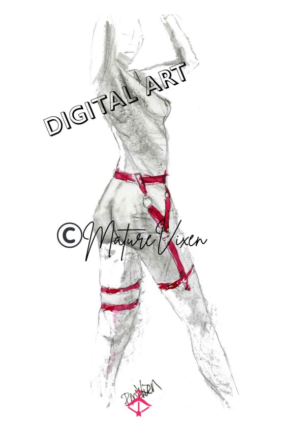Red Garter Martha - Digital Art