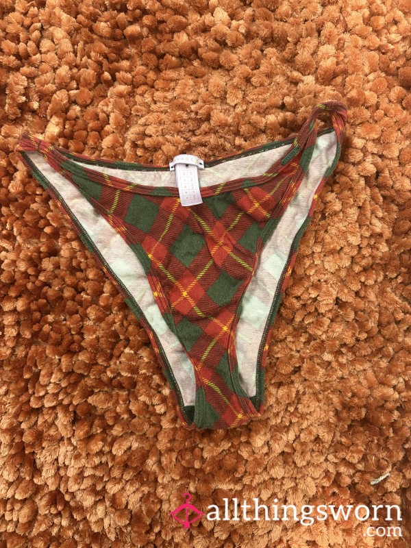 Red & Green Plaid Cheeky – Holiday Print – Personally Worn