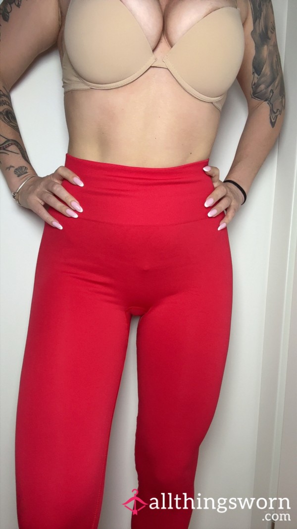 Red Gym Wear Leggings 3 Training Sessions