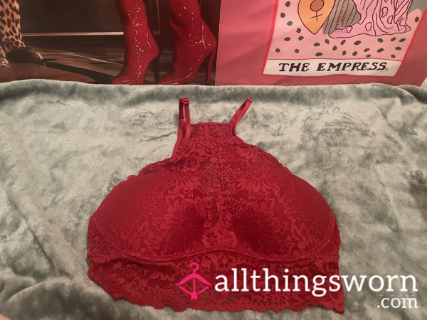 Red Halterneck Bralette – Bold, Bratty & Made To Tempt ❤️👅