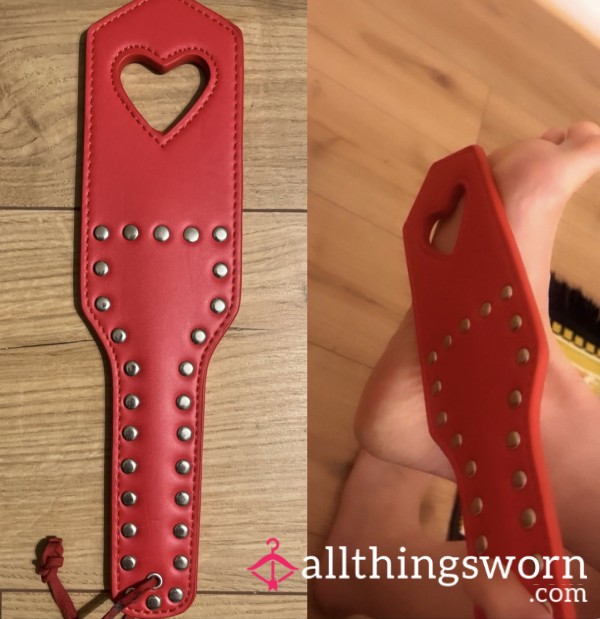 Red Heart Faux Leather Studded Paddle