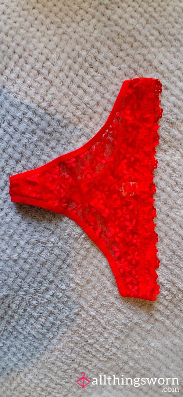 Red Hot Lace Thong