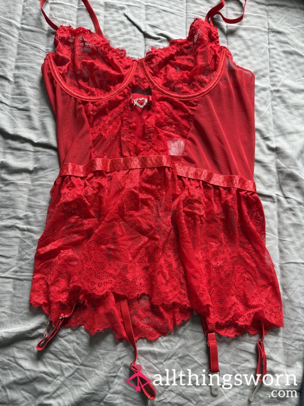 Red Hot Lingerie Set, Worn During A Very Steamy Self Care Night