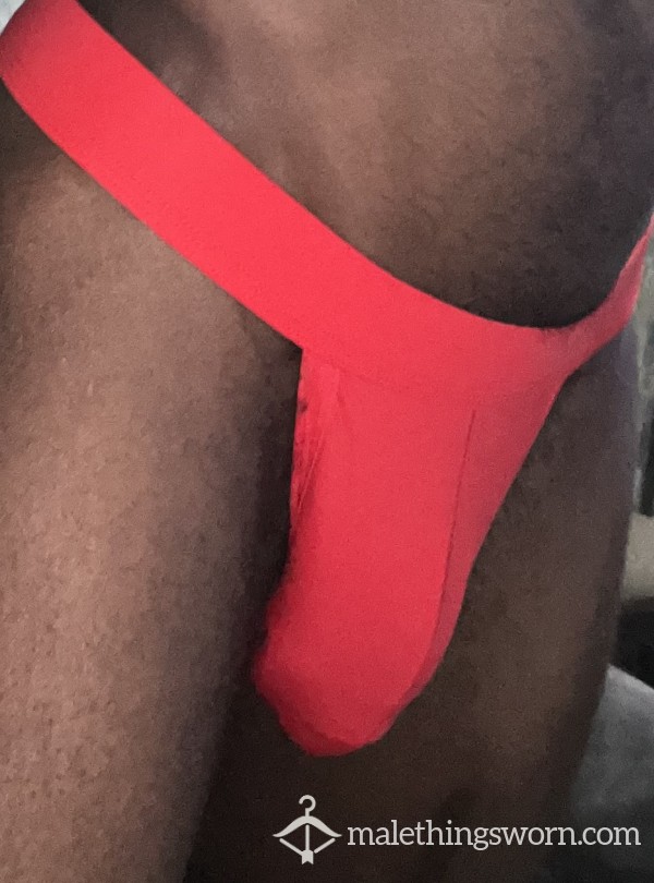 Red Athletic Jockstrap, Worn For A Full 24 Hours