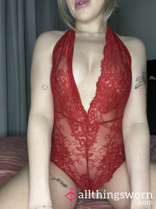 Red Lace  Bodysuit ❤️ (Inc. UK Postage A Custom Pic)