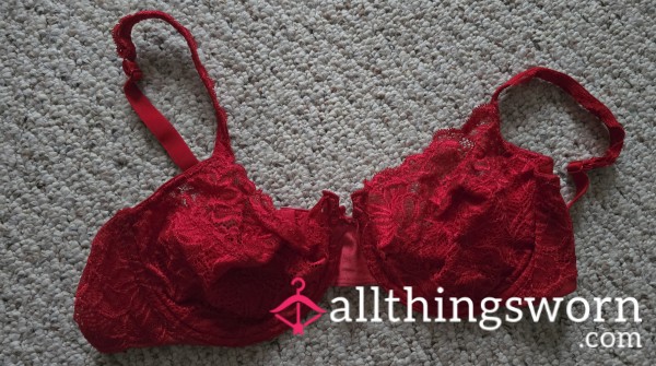 Red Lace Bra 38C