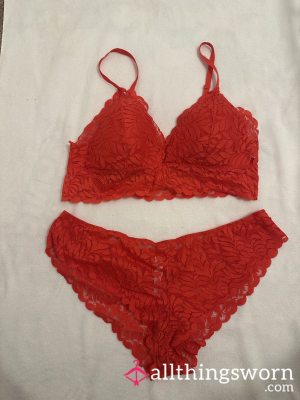 Red Lace Bra And Panties