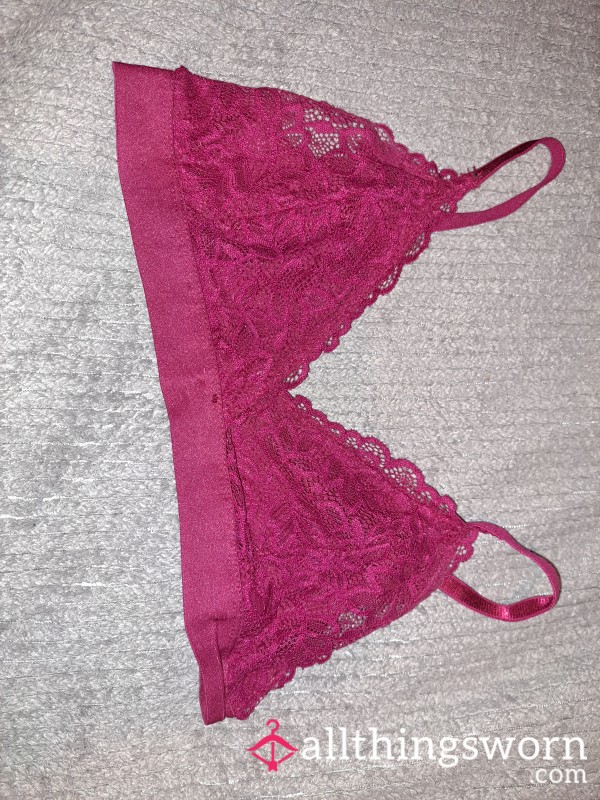 Red Lace Bralette - Small