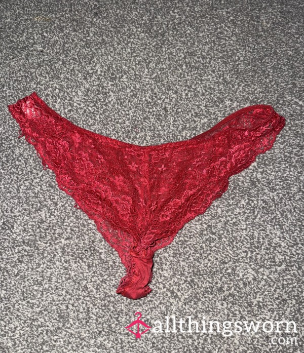 Red Lace Brazilian Panty