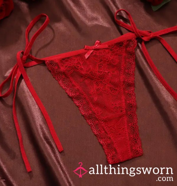 Red Lace Cheeky Thong