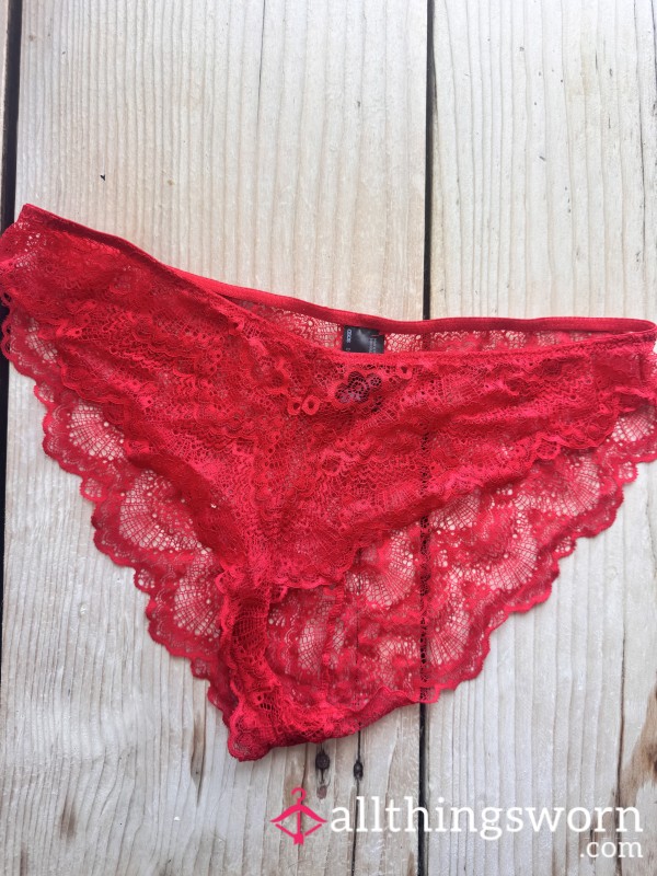 Red Lace Full Back Panties