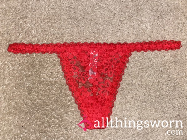 Red Lace G-string In Size 12 With Soft, Delicate Lace And A Comfortable Stretchy Fit. A Bright Red Piece That Feels As Good As It Looks. Well Looked After And Ready For A New Home.