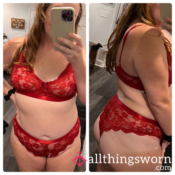 Red Lace Lingerie Set