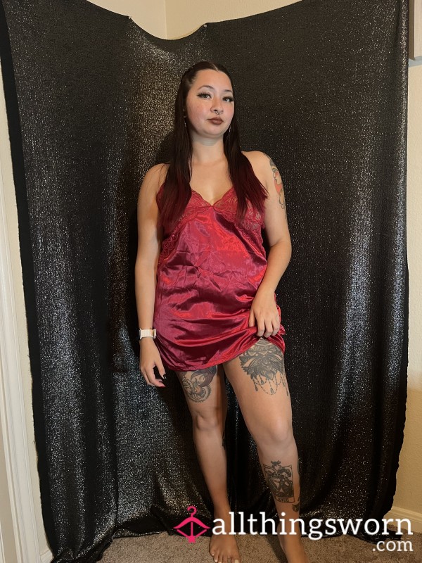 Red Lace Lingerie Slip