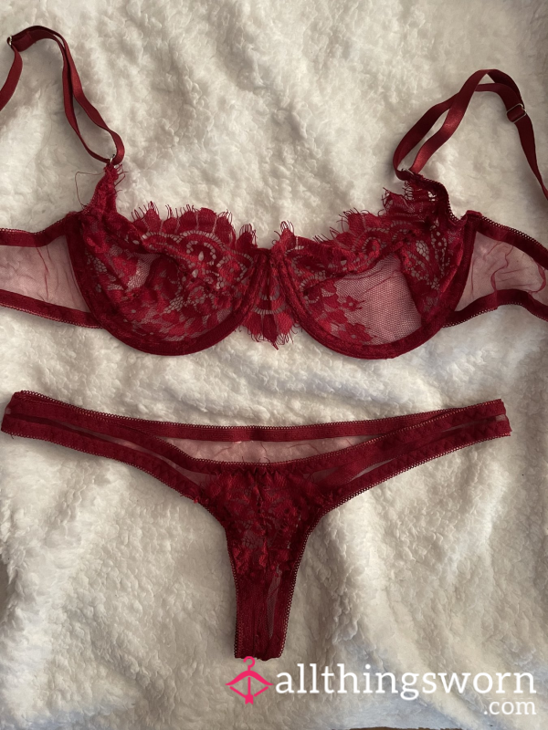 Red Lace Matching Set