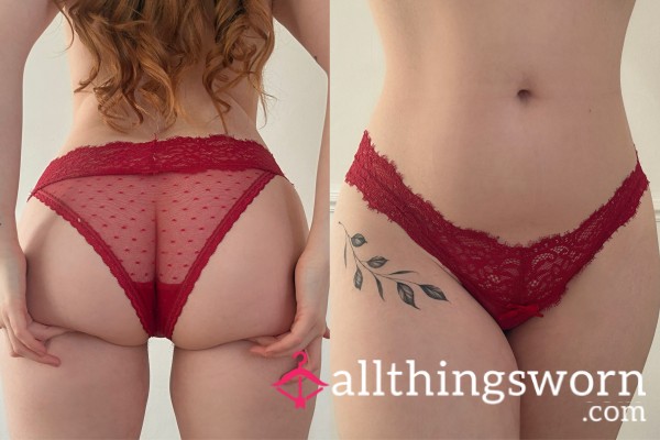 Red Lace Mesh Panties