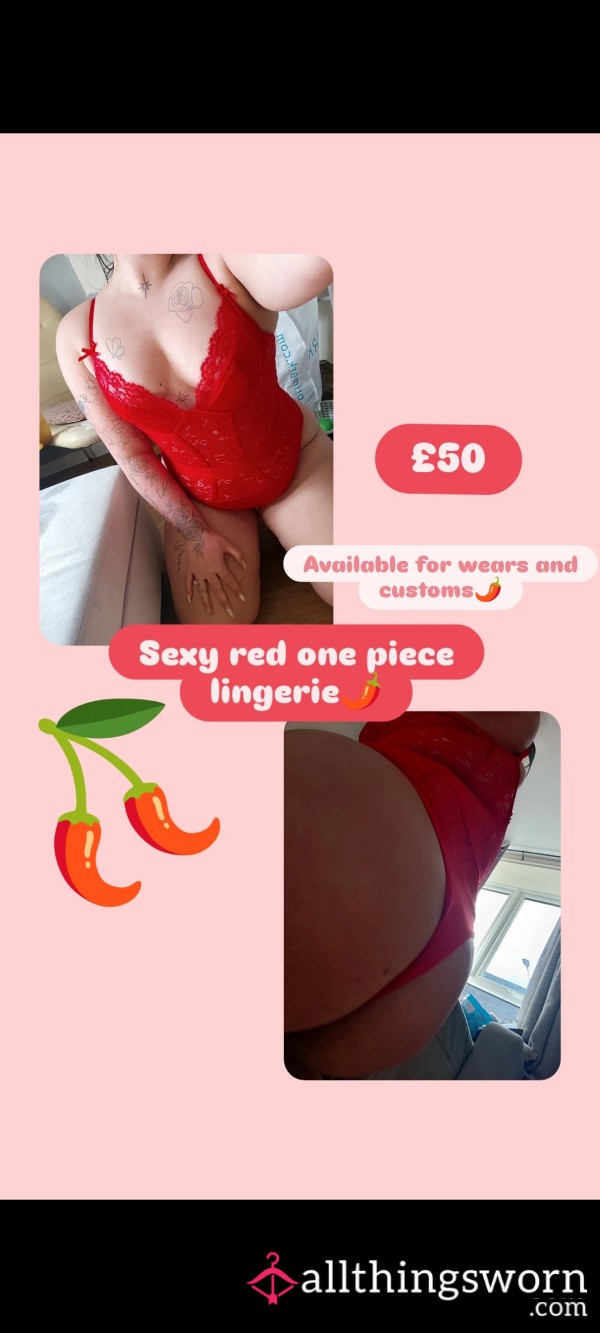 Red Lace One Piece Lingerie ❤️