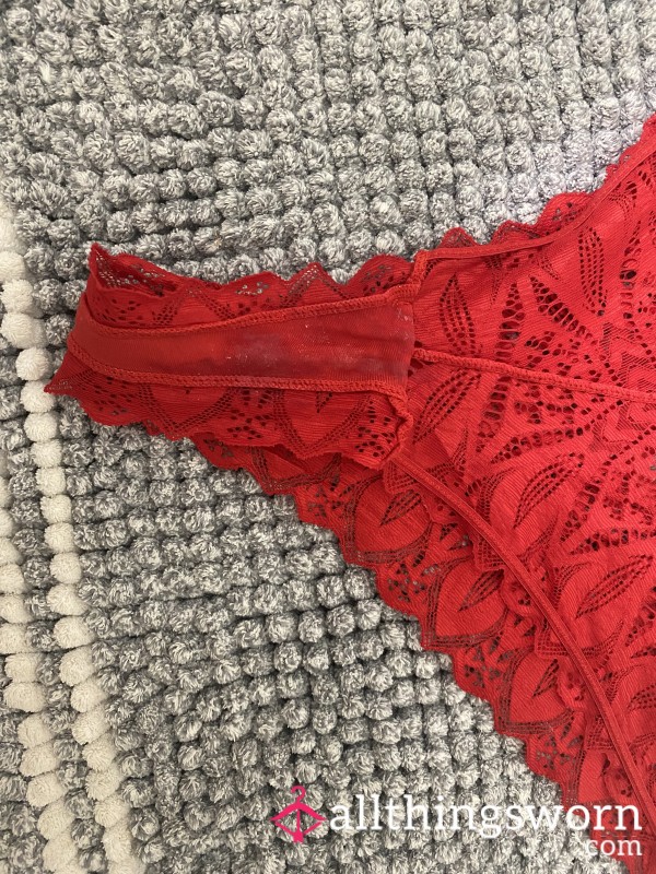 Red Lace Panics- 32 Hour Wear!!