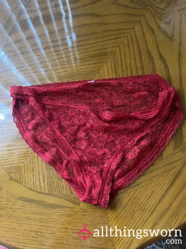 Red Lace Panties Medium