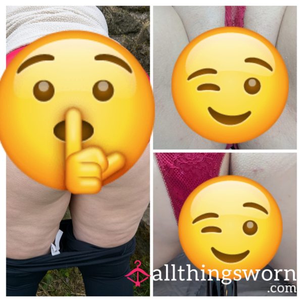 Red Lace Panties S**! - Outdoors, Squirt, Wand And C*m