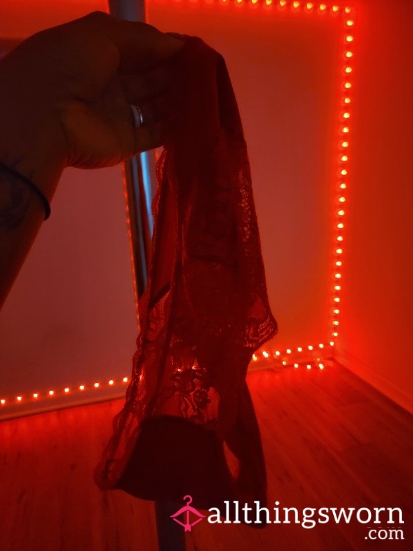 Red Lace Panties 💋 Soft, Personal & Worn