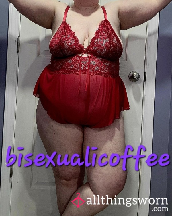 Red Lace Romper