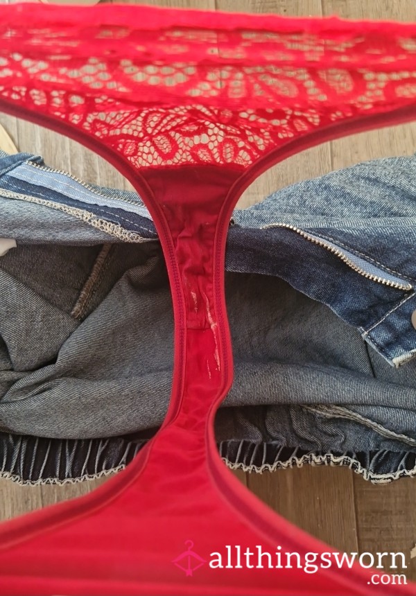 Red Lace S**y Thong Ready To Send