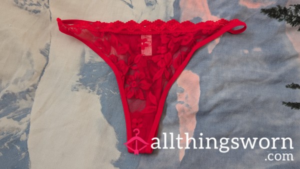 Red Lace Thong