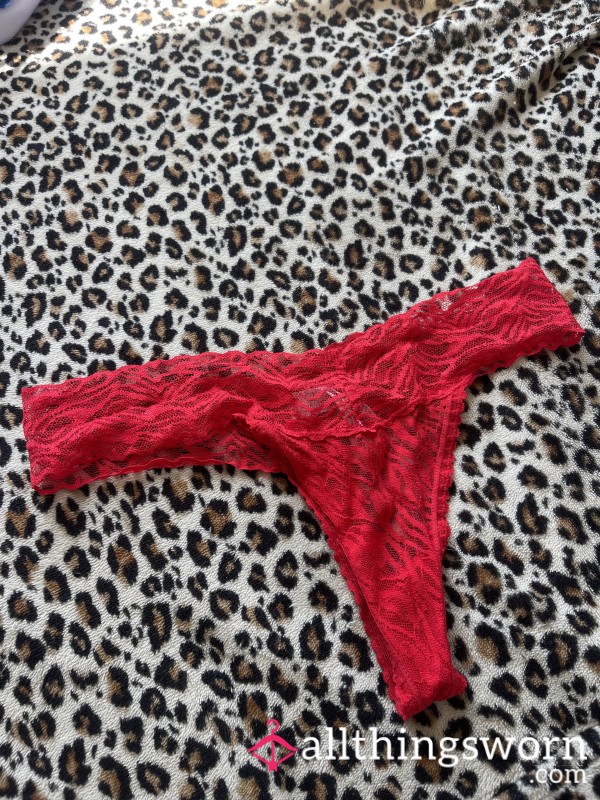 Red Lace Thong