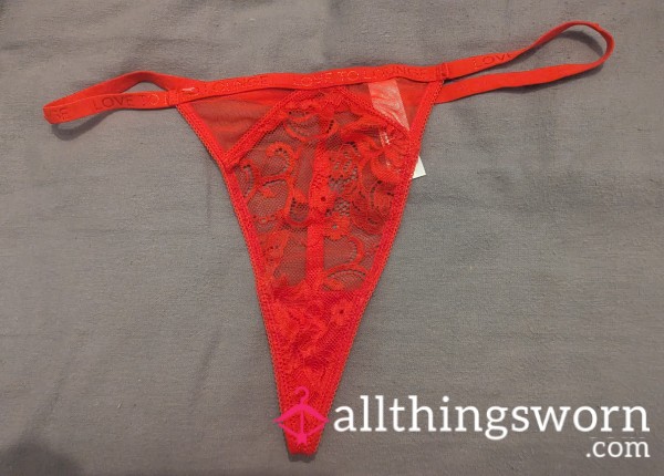 Red Lace Thong