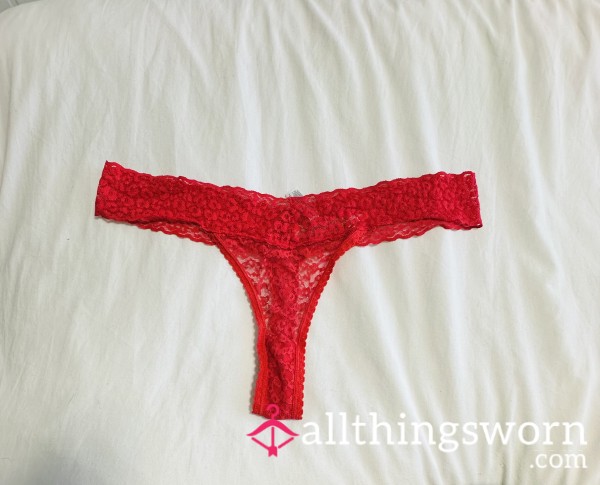 Red Lace Thong