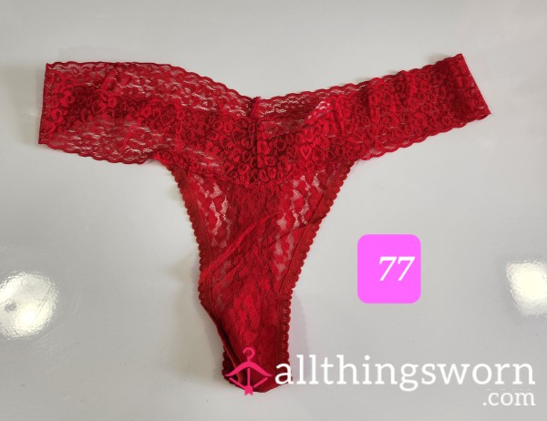 Red Lace Thong