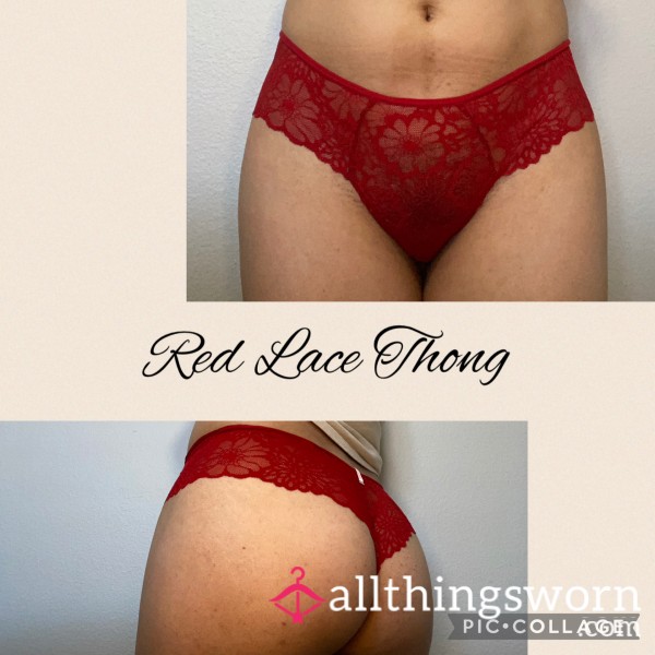 Red Lace Thong