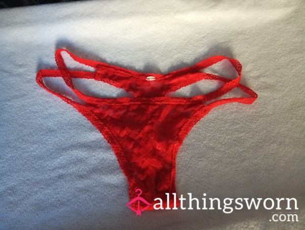 Red Lace Thong